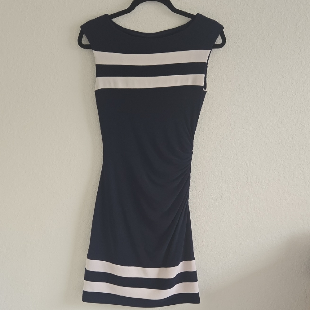 Ralph Lauren Navy and White Midi Dress 2P